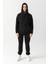 Peak Oversize Kapüşonlu Nakışlı Sweatshirt Siyah 1