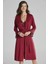 Pierre Cardin 5040 6'lı Modal Gecelik Sabahlık Çeyiz Seti Bordo 4