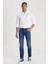 L719125XT Mavi Erkek Luke Slim Fit Dar Kesim Normal Bel Dar Paça Kot Pantolon 1