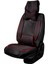 Skoda Yeti Uyumlu Deri Oto Koltuk Kılıfı Ön Arka Takım Siyah Kırmızı Sc 5