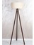 Mdf Lamba Yuvarlak Kumaş Lambader Krem Kahve LY516 1