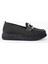 (Shoes) Anatomik Tasarım Taşlı Toka Dokuma Oxford Kadın Ayakkabı Siyah 5