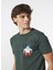 Bisiklet Yaka Desenli Haki Erkek T-Shirt Kmtr S221 Mındset_craft&co Regular 4