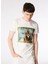 Bisiklet Yaka Baskılı Krem Erkek T-Shirt Kmtt S241 Jeff_snapshot Regular Fıt 2