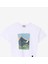 Ekru Kız Çocuk Bisiklet Yaka Crop Top Baskılı T-Shirt C4SG-TST4014 1