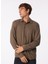 Loose Fit Gömlek Yaka Düz Haki Erkek Gömlek B33W22022 2