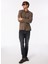 Loose Fit Gömlek Yaka Düz Haki Erkek Gömlek B33W22022 3