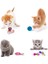 Kedi Oyuncakları-Interaktif Evcil Hayvan Oyuncakları 21 Parçalı Sınıflandırma (2 Delikten) Kedi Badminton Eğlenceli Top Çiğneme Çubuğu Seti (Yurt Dışından) 3