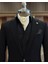 Italyan Stil Slim Fit 8 Drop Mono Yaka Erkek Ceket Siyah T10773 2