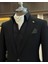 Italyan Stil Slim Fit 8 Drop Mono Yaka Erkek Ceket Siyah T10773 3