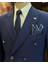 Italyan Stil Erkek Slim Fit Kırlangıç Yaka Keten Karışımlı Kruvaze Ceket Lacivert T11995 2
