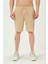 Erkek Crinkle Kumaş Regular Fit Şort Bej 1