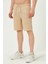 Erkek Crinkle Kumaş Regular Fit Şort Bej 3