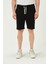Erkek Regular Fit 3 Iplik Kumaş Şort Siyah 1