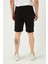 Erkek Regular Fit 3 Iplik Kumaş Şort Siyah 5