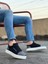 Siyah Renk Ekose Süet, Beyaz Taban Boyu 3 Cm, Günlük Klasik Bağcıklı Erkek Sneaker 1