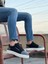 Siyah Renk Ekose Süet, Beyaz Taban Boyu 3 Cm, Günlük Klasik Bağcıklı Erkek Sneaker 2