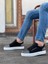 Siyah Renk Ekose Süet, Beyaz Taban Boyu 3 Cm, Günlük Klasik Bağcıklı Erkek Sneaker 3