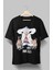 Oversize Version 7 Luffy Gear 5 Siyah Tişört, Erkek-Kadın Anime Baskılı Siyah T-Shirt 1