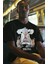 Oversize Version 7 Luffy Gear 5 Siyah Tişört, Erkek-Kadın Anime Baskılı Siyah T-Shirt 2