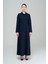 Gömlek Yaka Kuşak Detaylı Astarlı Pardesü LACİVERT 6568 7