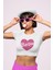 Fuddy Moda Simli Görünümlü Kalp Üstünde Barbie Yazılı Crop Top, Barbie Yazılı Siyah Crop Bluz 3