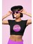 Fuddy Moda Pembe Desen Üstünde Barbie Yazılı Crop Top, Barbie Yazılı Siyah Crop Bluz 1