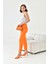 Kadın Dar Paça Düğmeli Pantolon Orange 30779 2