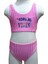 4-14 Yaş Kız Çocuk Bikini Çizgili Pembe 7-8 Yaş Pembe - Beyaz 1