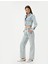Yüksel Bel Düz Paça Taşlı Kot Pantolon Cepli - Eve Straight Jeans 1