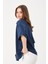 Unisex Lacivert Bisiklet Yaka Baskılı Oversize T-Shirt 3