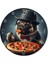 Pizza Yiyen Şapkalı Köpek Dekoratif Duvar Saati 1