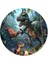Ormanda Sevimli Dinozorlar T-Rex. Sessiz Duvar Saati 1