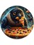 Pizza Yiyen Uyuşuk Desenli Duvar Saati 1