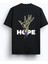 Oversize Bisiklet Yaka Hope Hand Baskılı Kısa Kollu Siyah T-Shirt 1