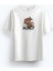 Oversize Bisiklet Yaka Baskılı Kısa Kollu Beyaz T-Shirt 1