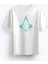 Oversize Bisiklet Yaka Assassin'S Creed Logo Baskılı Kısa Kollu Beyaz T-Shirt 1