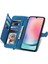 Samsung Galaxy A25 5g (Global) (161.0 x 76.5 x 8.3mm) Fermuarlı Cep Kılıfı Çiçek Baskılı Telefon Kapağı-Mavi (Yurt Dışından) 2