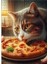 Ahşap Mdf Puzzle Yapboz Pizza Yiyen Kedi 500 Parça 50*70 cm 1