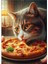 Ahşap Mdf Puzzle Yapboz Pizza Yiyen Kedi 255 Parça 35*50 cm 1