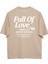 Full Of Love Oversize T-Shirt Erkek - Bej 3