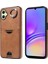 006 Samsung Galaxy A05 4g Kılıf Tek Kart Yuvalı Kickstand Buzağı Dokulu Arka Kapak-Mavi-Kahverengi (Yurt Dışından) 1