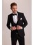 Erkek Siyah Slim Fit Likralı Sivri Yaka Yelekli Damatlık 5