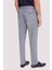 Erkek Gri Regular Fit Çizgili Keten Pantolon 4