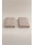 Ivory Bej Fitilli Mikro Fiber Pamuk 2li Banyo Havlusu Seti 50 x 90 - 70 x 140 1128A 4