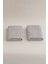 Ivory Gri Fitilli Mikro Fiber Pamuk 2li Banyo Havlusu Seti 50 x 90 - 70 x 140 1126A 4