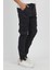 Slim Fit None Denim Yanı Körüklü Cepli, Düğmeli, Paça Lastikli Esnek Kumaş Erkek Kargo Pantolon 3