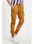 Slim Fit None Denim Paçaları Lastikli Esnek Kumaş Erkek Kargo Pantolon 3