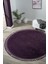 Puffy Lila Yuvarlak Saçaklı Peluş Halı Yumuşacık Yıkanabilir Kaymaz Taban Halı Salon Oturma Odası 1