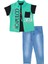 Erkek Çocuk Acapulco Baskı Yelek T-Shirt Pantolon Alt Üst Takım 1
